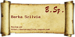 Berka Szilvia névjegykártya