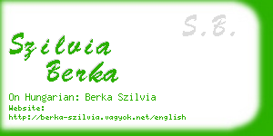 szilvia berka business card